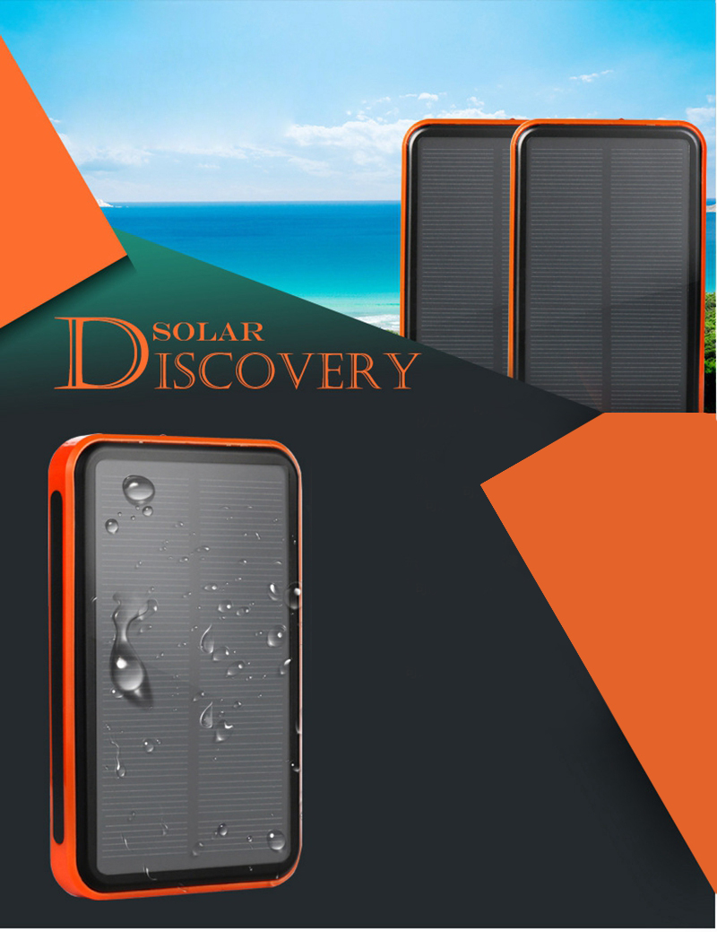 Solar Power Bank 20000mAh LED Camping Light Energy Battery Charger Dual USB Polymer Portable for Iphone6 6s for Samsung s6 s7 Solar Power Bank 20000mAh LED Camping Light Energy Battery Charger Dual USB Polymer Portable for Iphone6 6s for Samsung s6 s7