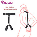 New Bdsm collar with hand cuffs sex toys for women bondage collar SM games sex shop