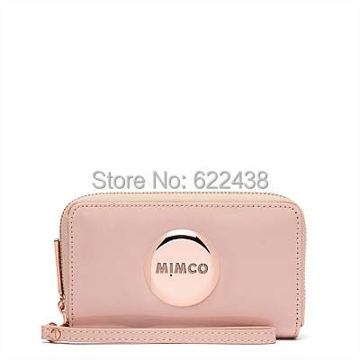 NEW MIMCO ZIP TECH PURSE PINK ROSEGOLD COLOR ZIP W...