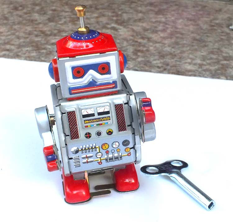 Buy Free Shipping Newest Design Robot Tin Clockwork