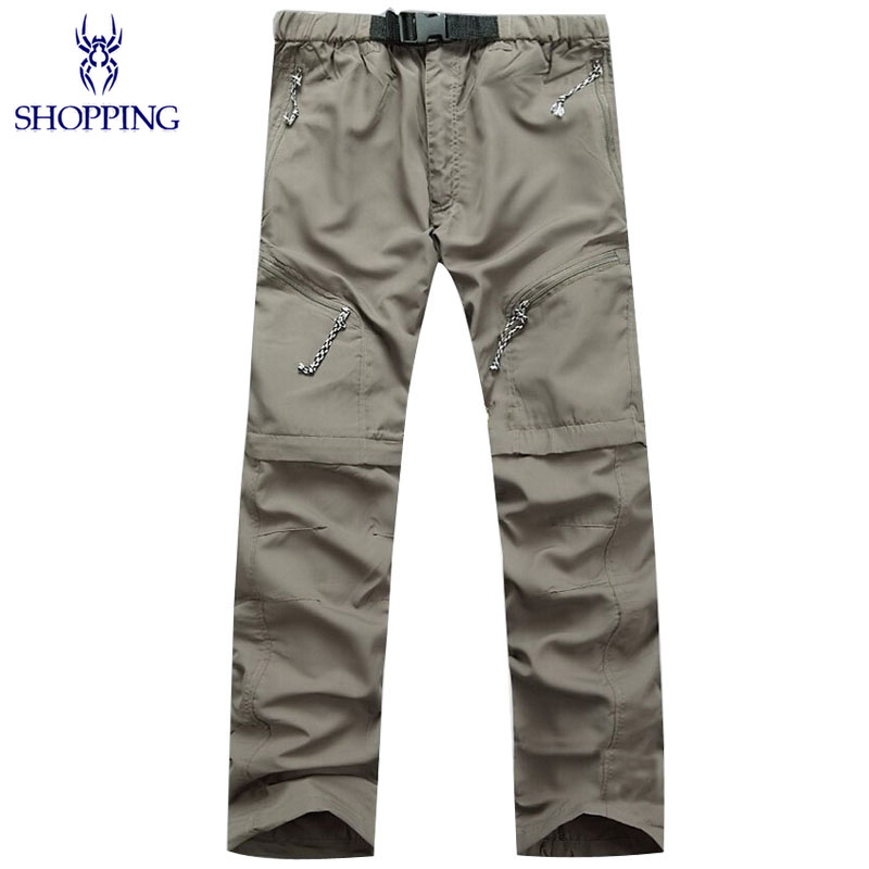 Image of Brand Men Spring&Summer Coolmax Outdoor Sport Trousers Camping Quick Dry Leisure Thin Shorts Travel Removable Hiking Pants,UA029