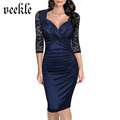 Women Elegant Lace Dress Sexy Strapless Collar Lace Sleeve Europe 2016 Femme Robe Wear to Work