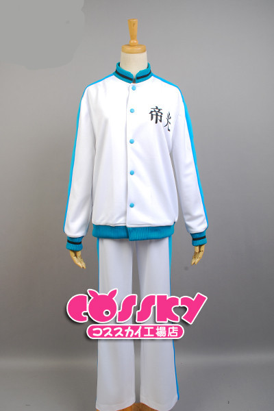 Kuroko No Basketball Blue edge White TEIKO School Uniform Anime Cosplay Costume Sport Clothes Tops+Pants Free Shipping