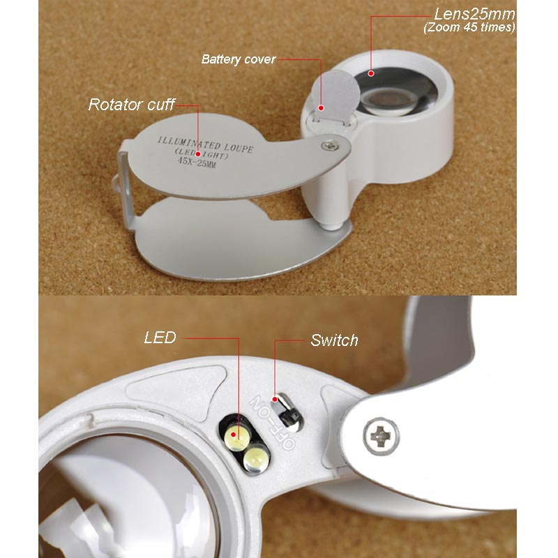 40x 25mm Glass Magnifying Jeweler Magnifier Eye Jewelry Loupe Loop