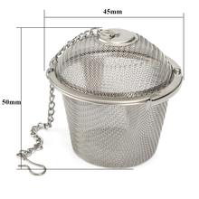 Durable 4 5cm Silver Reusable Stainless Mesh Herbal Ball Tea Spice Strainer Teakettle Locking Tea Filter