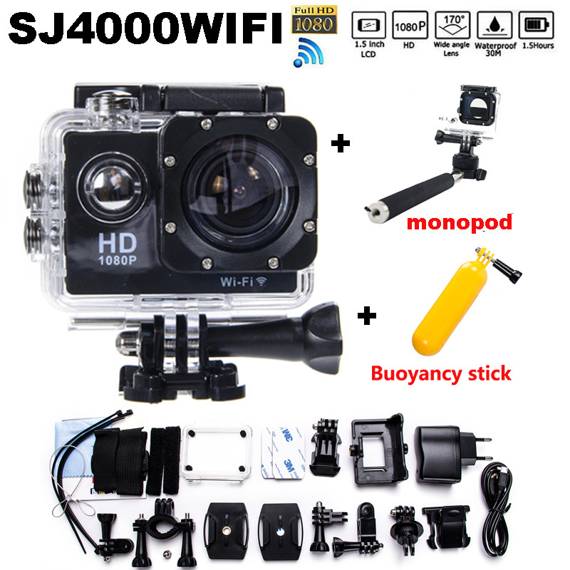 Monopod-Buoyancy-rods-Waterproof-Diving-30M-WiFi-SJ4000-Action-Cameras-DV-Remote1080P-Full-HD-DVR-Wireless