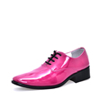cheap man wedding shoes solid orange rose red blue wine red color mens glossy party shoes