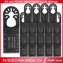 20 unids 32 mm cambio rápido Janan herramienta oscilante hoja de sierra para varios maestros accesorios para herramientas como fein, dremel, buen precio
