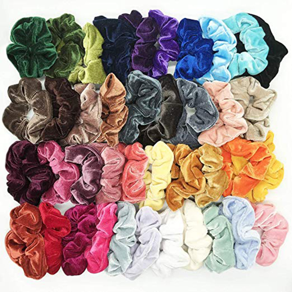 Silk//Velvet Vintage Scrunchies Elastic Hair Bands Hair Accessories Hair Ropes