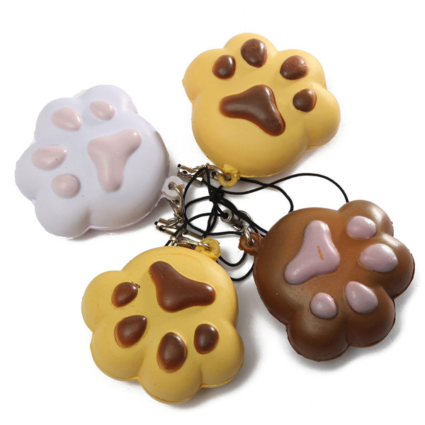 Best Promotion Kawaii Claw Puppy Dog for Cat Footprint Squishy Bread Keychain Bag Phone Charm ...