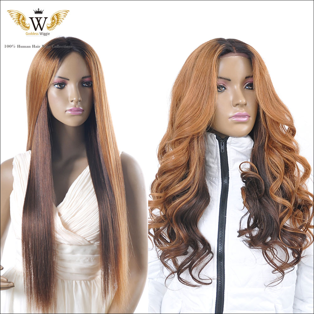 180 Density Glueless Lace Front Human Hair Wigs/Brazilian Ombre Full Lace Human Hair Wigs For Black Women/Human U Part Wigs