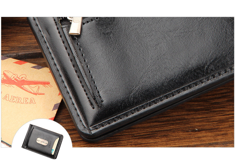 2015 New Arrival Wallet Leather Men, Men\'s Coin Bag Clip, Fashion Dollar Solid Thin Wallet Card Holder Purse Travel Case Men Purse (18)