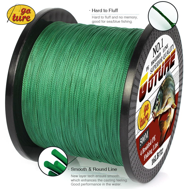 Image of Goture 500M Super Strong Japan Multifilament PE Braided Fishing Line 8 10 20 30 40 60LB