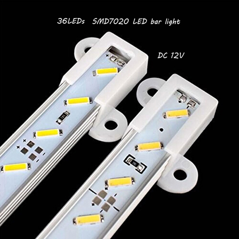 10PCS/lot 7020 LED Bar Light 7020 SMD 36LEDs 50cm LED Rigid Strip DC 12V 7020 LED Tube Hard LED Strip Free shipping