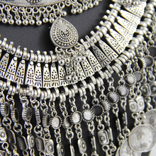 New fashion ancient silver coin women exaggerated metal stout maxi statement Necklaces Pendants wholesale jewelry NK980