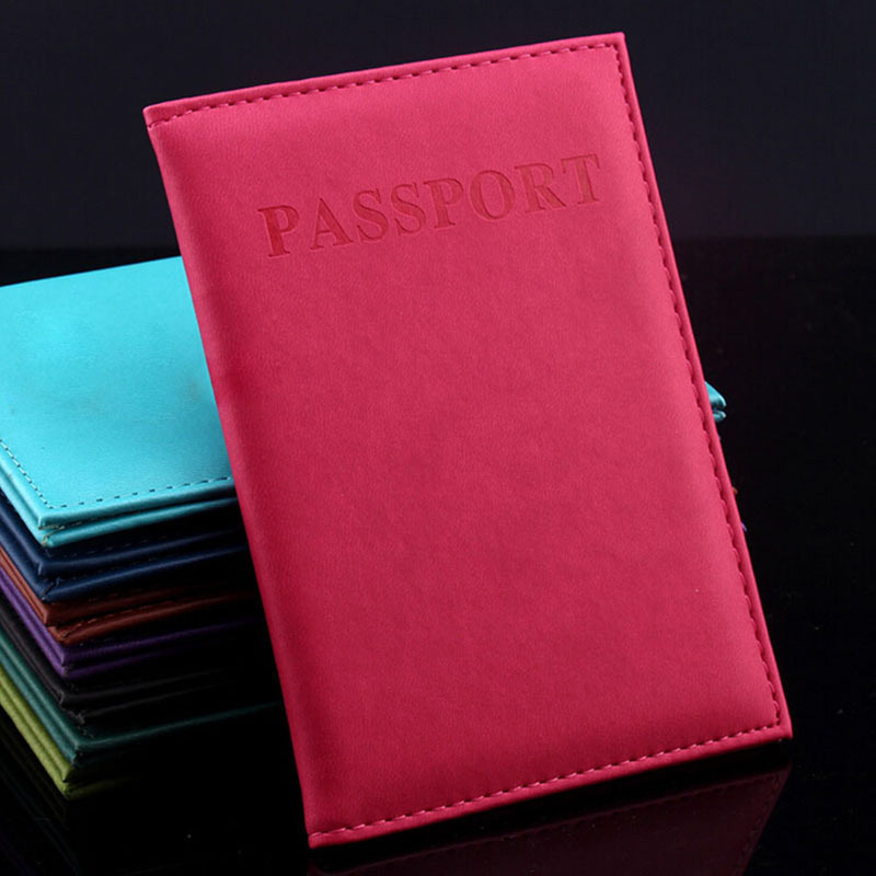 Image of Hot Sale Women & Men Fashion Faux Leather Travel Passport Holder Cover ID Card Holder Passport Wallet Women Men Passport Holder