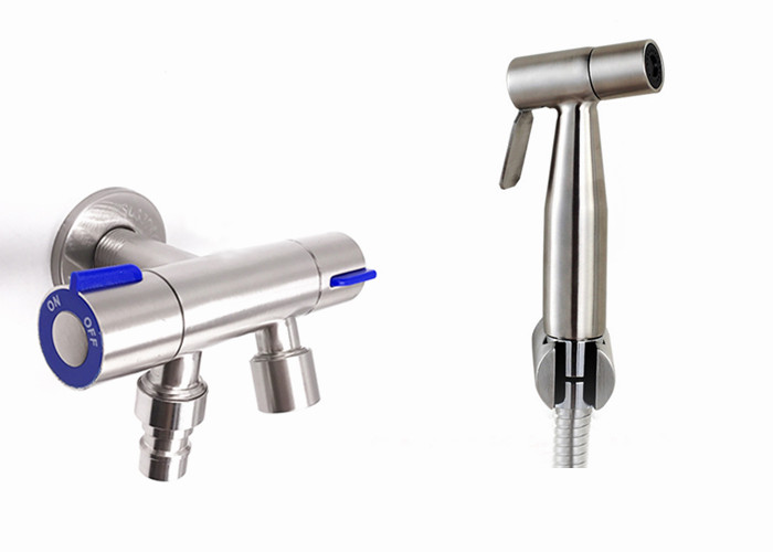 Description Picture 2 of itemstainless steel single inlet double outlet bidet sprayer washing machine angle valve bidet shower jet BD923