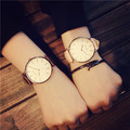 2016 Casual Rose Gold Genuine Leather Quartz Dress Business Wrist Watch Wristwatches Clock for Men Women