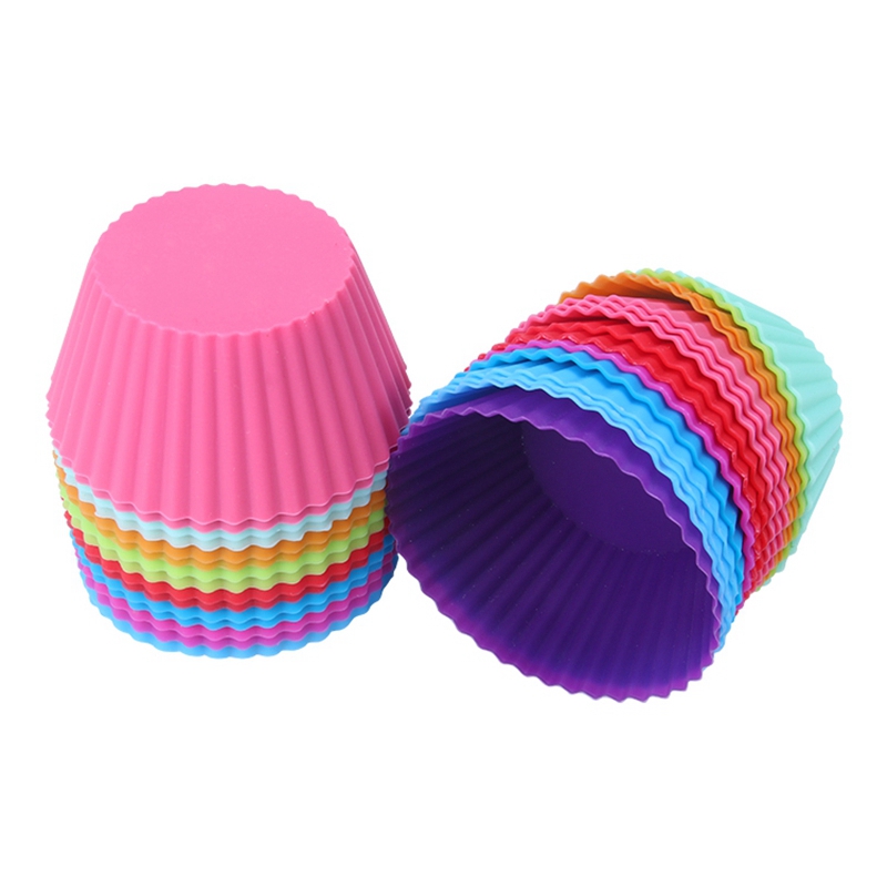Image of Cupcake Liners Mold 7CM 12pcs 6 Colors Muffin Round Silicone Cup Cake Tool Bakeware Baking Pastry Tools Kitchen Gadgets Ukraine