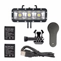 Dual Battery LED flash video photographic light Gopro Hero 4 3 Waterproof Diving Fill Night lamp
