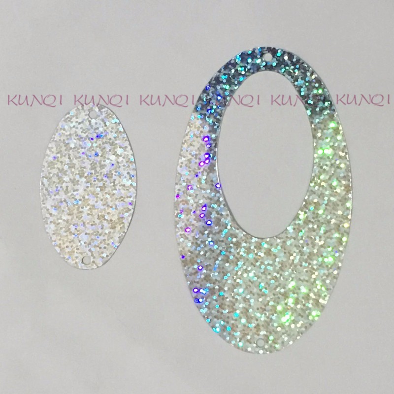 Description Picture 4 of item50pcs/100pcs  110*60mm Large Dual Oval Egg Shape Sequin Paillette Sewing,Wedding Craft,Kids DIY Garment Accessory