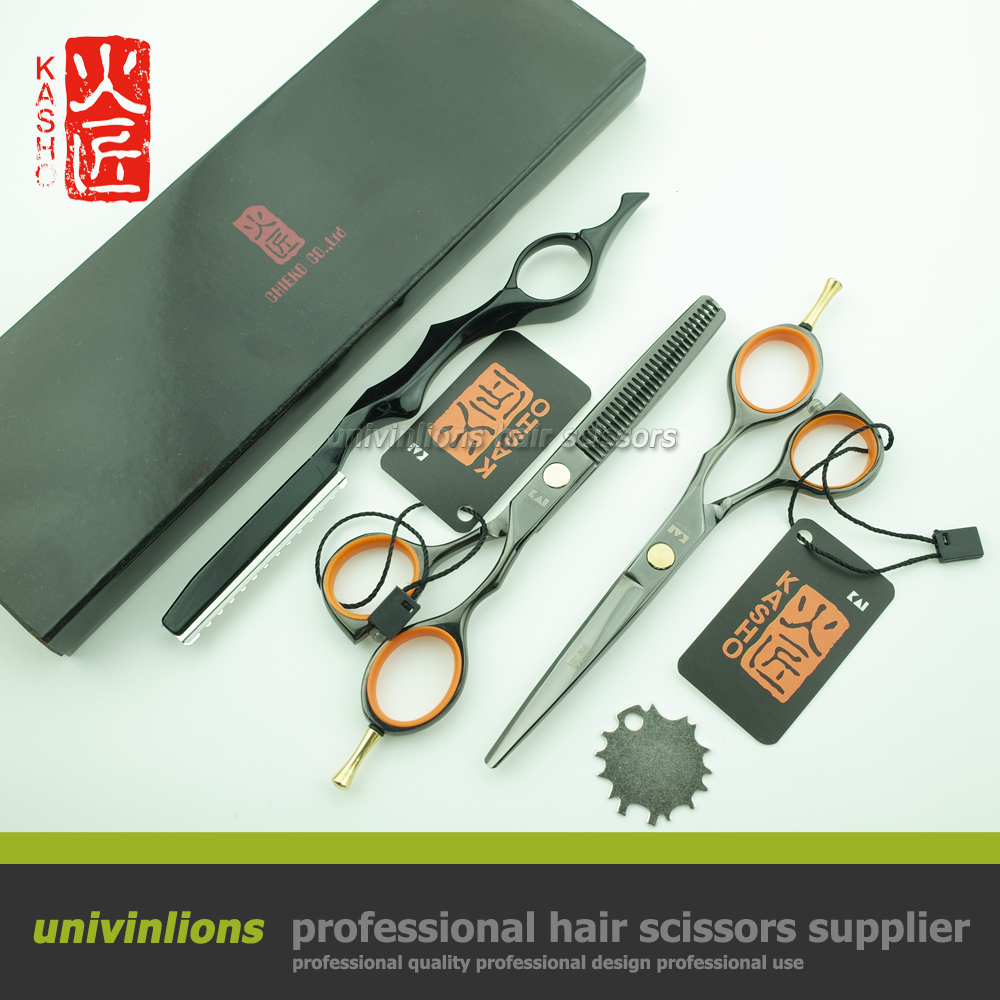 Image of 5.5" kasho barber scissors japan japanese hairdressing scissors kasho shears sale hairdresser kasho razor hair cutting shears