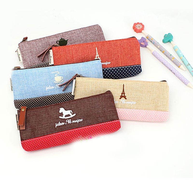 Image of Vintage Pencil Pen Case Cosmetic Makeup Bag Pouch Holder Women Cosmetic Bags Fresh purse Coin case Free Shipping