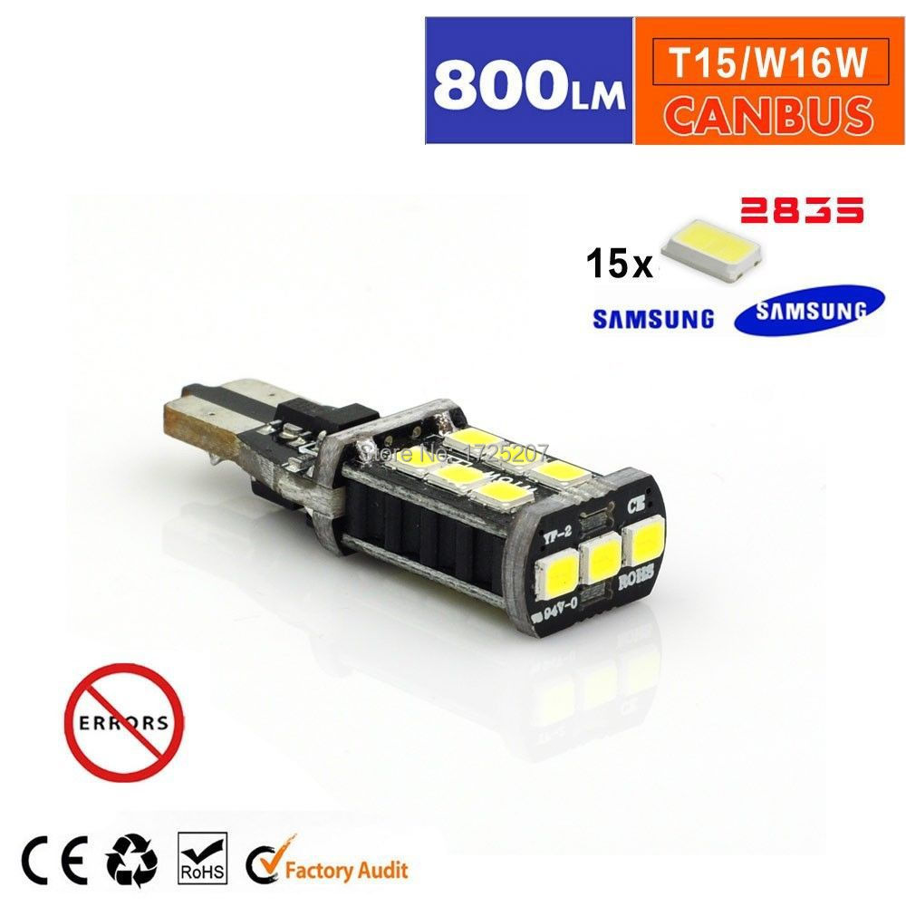 Image of Free shipping 1x New 7.5w T15 LED Reverse Light W16W 15SMD Car LED NO ERROR Back UP light rear Lamp white Car styling