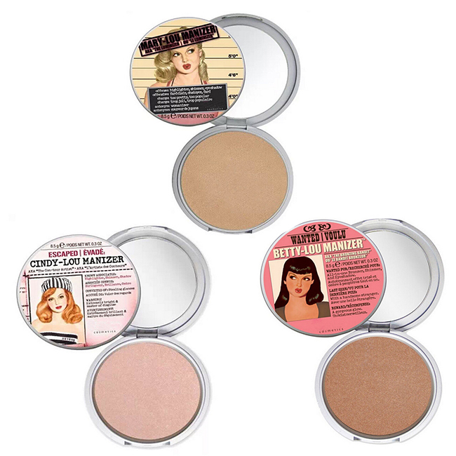 Image of 1pc The Balm Makeup Shimmer Pressed Powder Mary-Lou Manizer / Betty-Lou Manizer / Cindy-Lou Manizer Make Up Face Powder Cosmetic