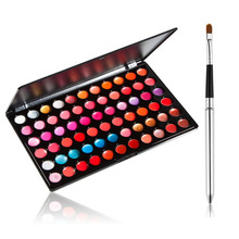 T2N2 Fashion Professional 66 Color Lip Gloss Lipstick Cosmetic Makeup Palette Lip Brush