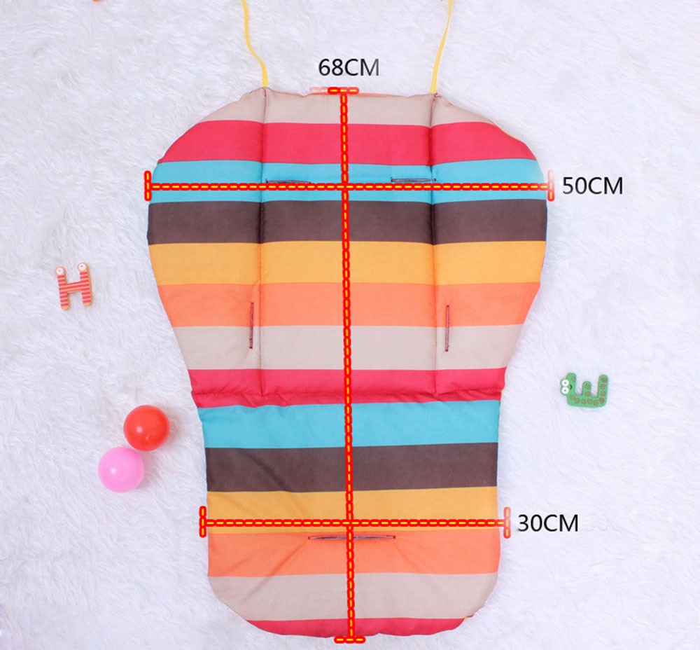 Cotton-Baby-Cushion-Stroller-Pad-Seat-Rainbow-Color-Soft-Thick-Pram-Cushion-Chair-Strips-Accessories-Waterproof-Pram-Padding-LinerCar-Seat-T0073 (12)