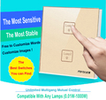 Hot sales 2 gang 2 way Glass Gold touch light wall switch LED Indicator Smart touch