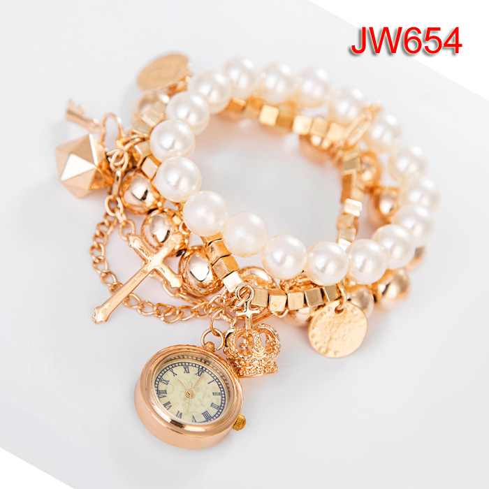 cross  bracelet .jpg Stylish Bracelet Crown pendant Tiara Pendant Women Watches Cross Charms