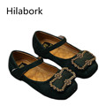 Hilabork 2017 spring and autumn new children s anti skid breathable girl bow rivets HOOK LOOP