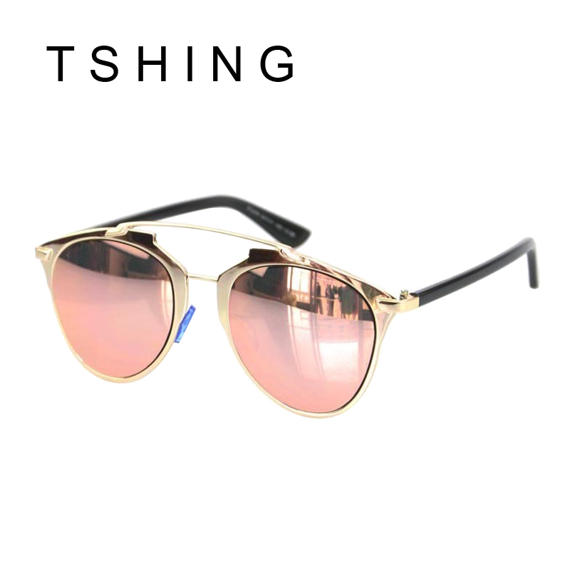 Image of Fashion Cat Eye Sunglasses Women Luxury Brand Designer Metal Frame Vintage Reflected Mirror Sun Glasses Female Oculos UV400