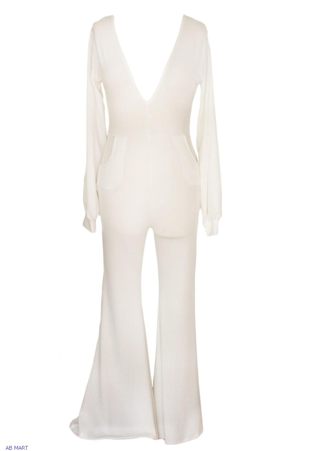 Trendy White Plunge Jumpsuit LC6963