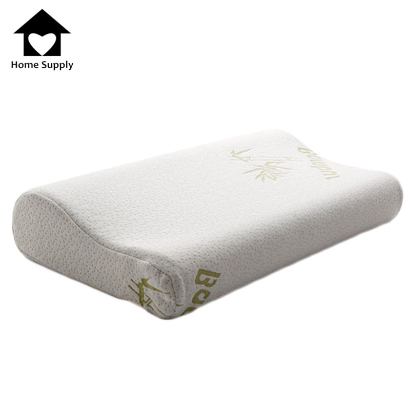 Soft Bamboo Fiber Pillow Slow Rebound Travel Memory Foam Space Pillow 30 x 50cm Neck Cervical Healthcare Pillows Massager U0018