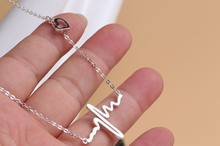 2015 New Fashion Jewelry Imitation Titanium steel 18K Gold Plated ECG Heart Necklace Clavicle Choker Pendant