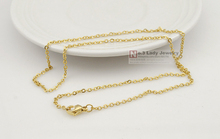 Men Women 18K Gold Plated Stainless Steel Chain Necklace Jewelry accessories Simple Short or Long to