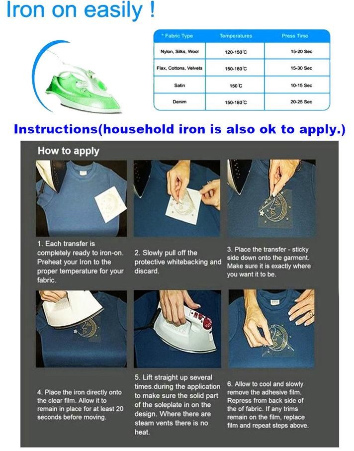 Description Picture 4 of item2pc/lot Feather Fur pattern iron on crystal transfers design iron on rhinestone motifs rhinestones hot fix applique patches