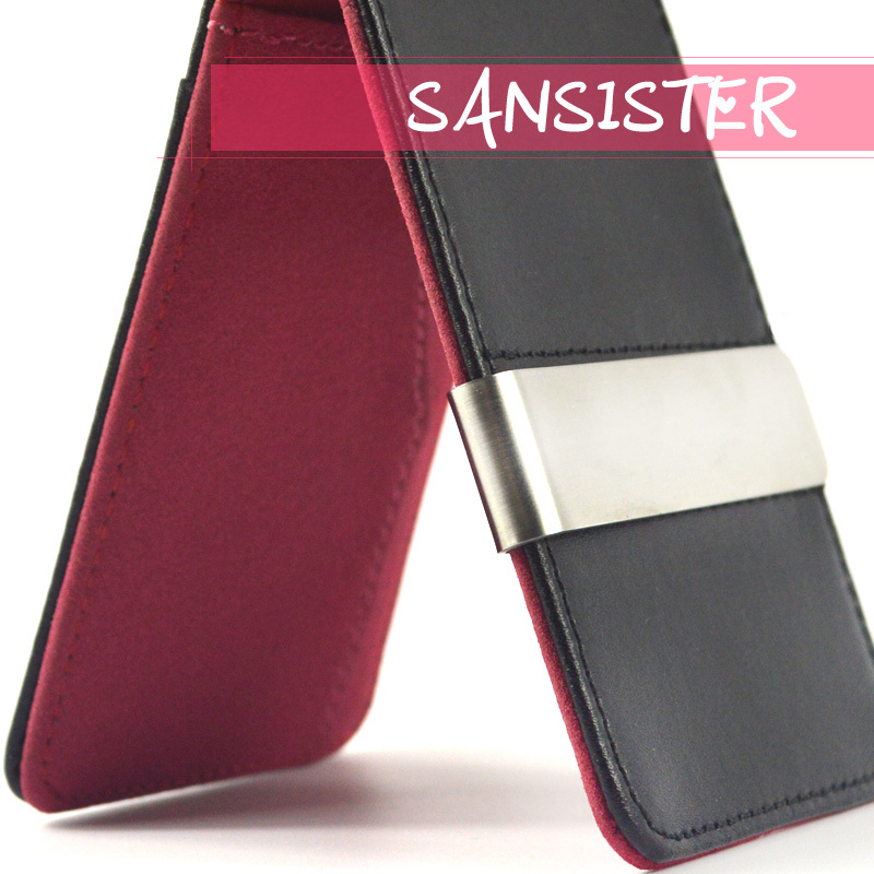 Slim genuine leather money clips cash check ID card holder money bag necessaire wallet purses wallet