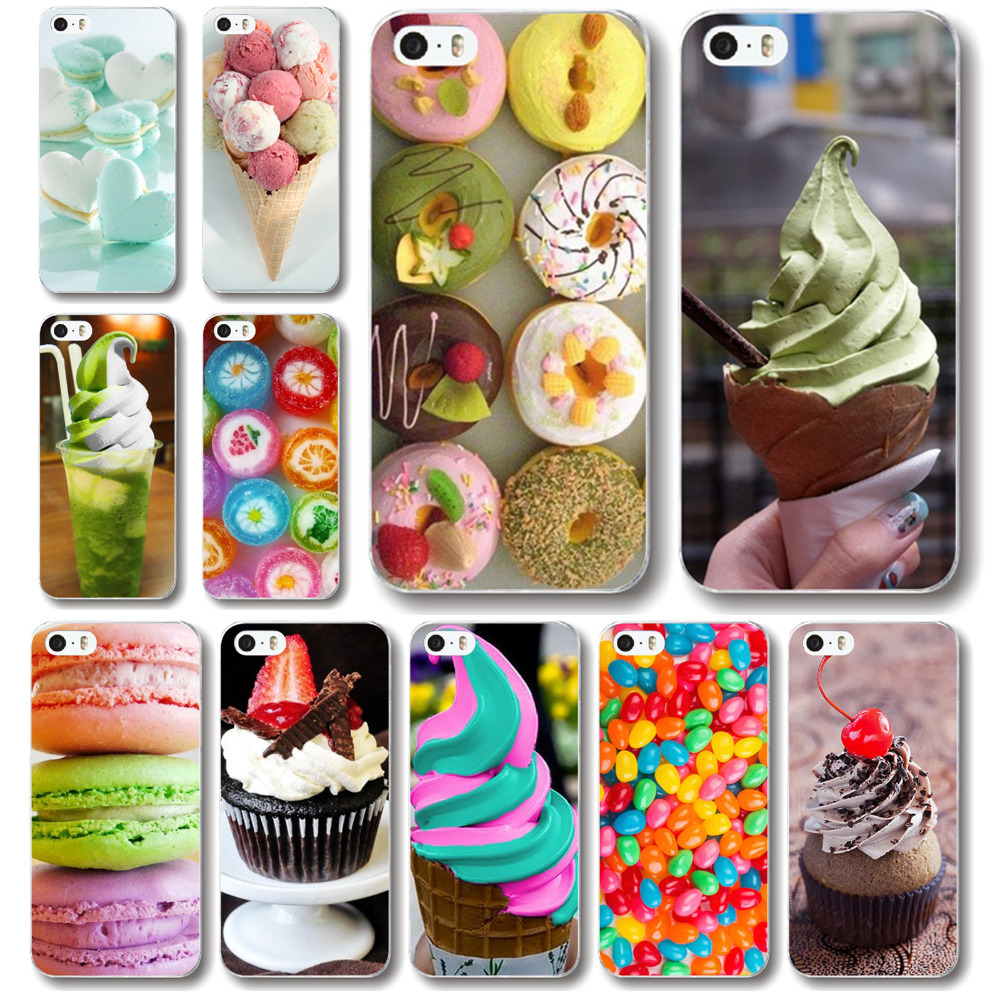 Image of 2015 new arrival hot dessert ice cream Macarons fruits strawberry sweet emboss hard cover UV print phone case for iphone 5 5s