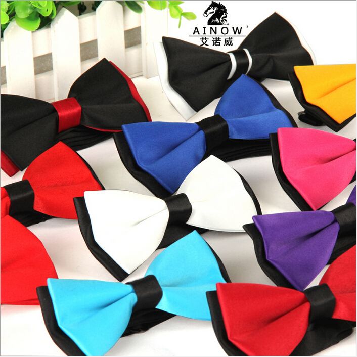 Image of 1 piece fashion brand bow tie polyester silk butterfly adjustable wedding bowtie bow ties for men 13 colors