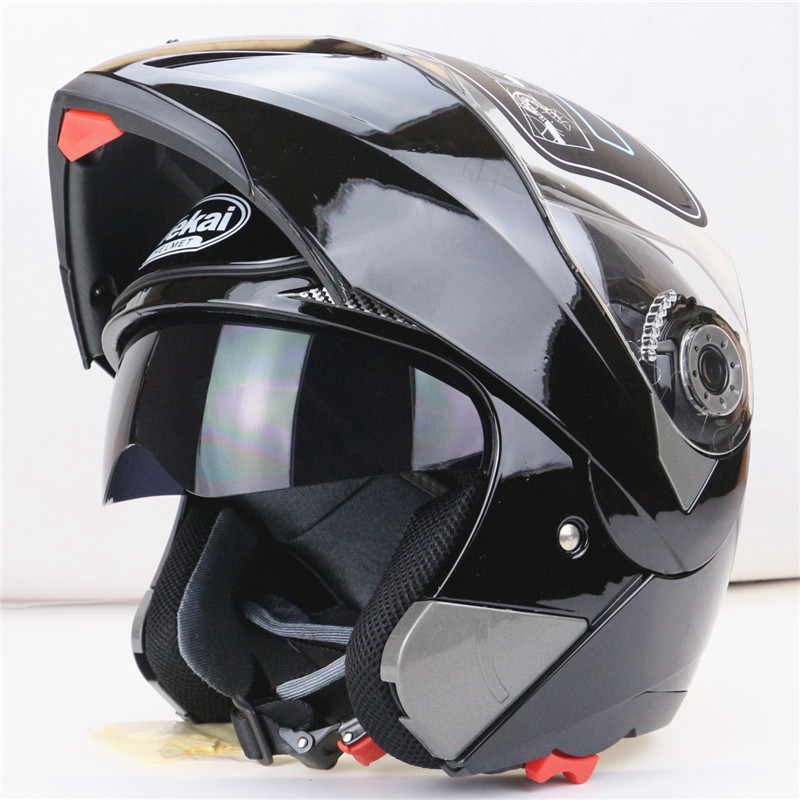Image of New Arrivals Best Sales Safe Flip Up Motorcycle Helmet With Inner Sun Visor Everybody Affordable Double Lens Motorbike Helmet