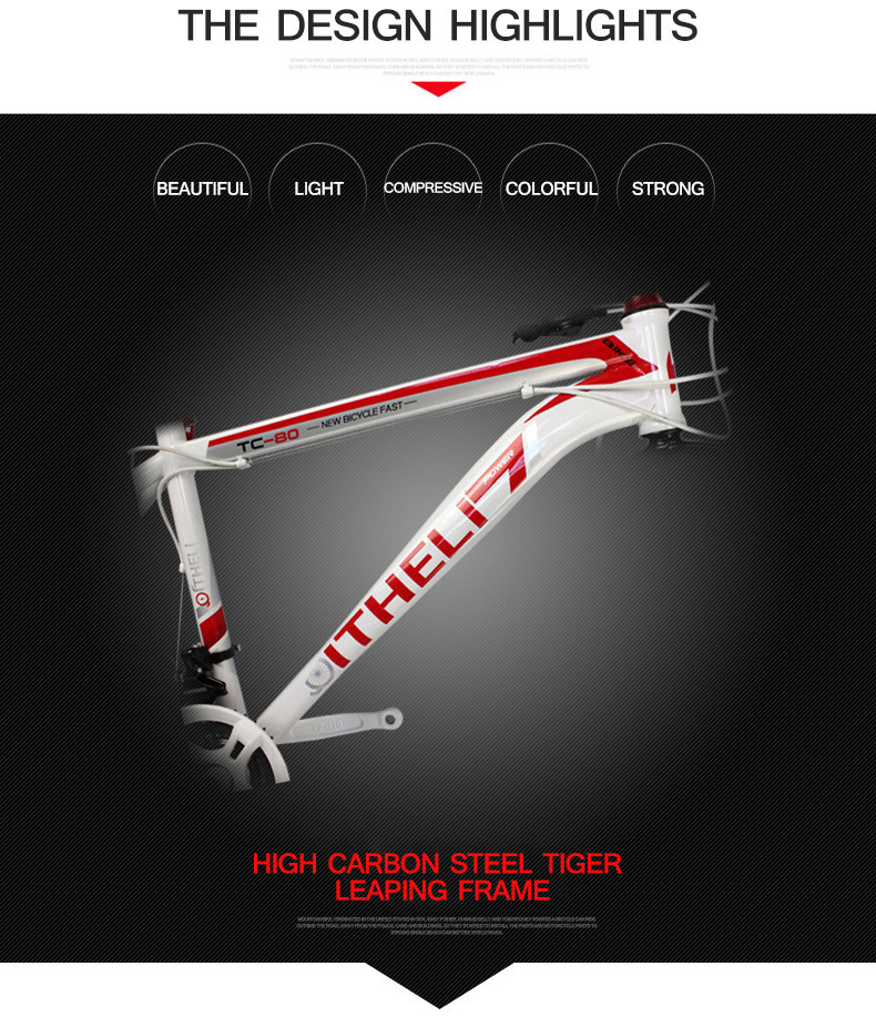 Top Quality 21 Speed 26 Inch Mountain Bike High Carbon Steel Frame MTB Bicycle Integrated 6 Spoke Wheel Bicicleta Mountain Bike (5)