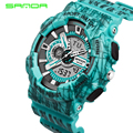 2016 Quartz Digital Camo Watch Men Dual Time Man Sports Watches Men SANDA S Shock Military