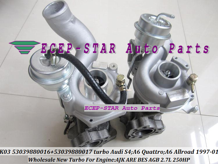 K03 53039880016 53039880017 Turbo Turbocharger for Audi S4 A6 Quattro A6 Allroad 1997-01 AJK ARE BES AGB 2.7L 250HP (7)