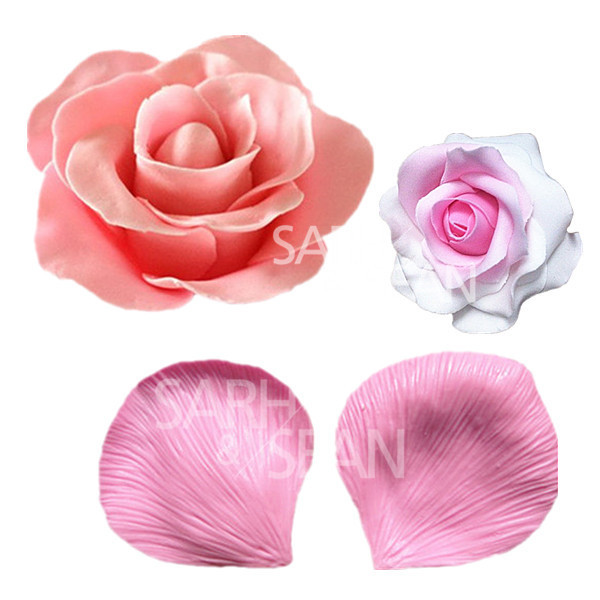 JM021 Big ROSE flower petals fondant cake molds Fondant ...