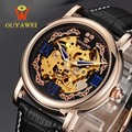 OUYAWEI Royal Diamond Design Black Gold Watch Montre Homme Mens Watches Top Brand Luxury Relogio Male