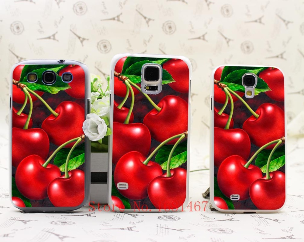 Image of 534M- Green cherry fruit of food animation Hrad Style Case Cover for Samsung Galaxy S5 S4 S3 I9600 I9500 I9300
